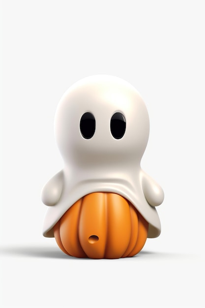Halloween 3D render character on white background Generative AI