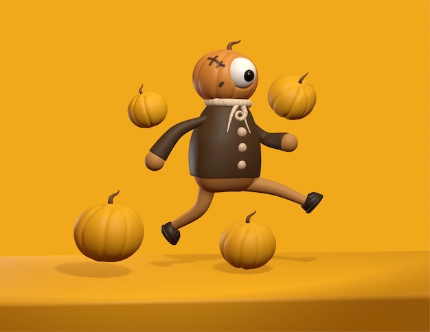 Halloween 3d scare character for spooky halloween event