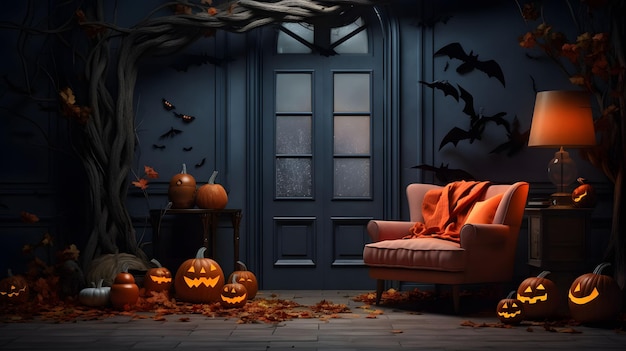 Halloween achtergrond dia de los muertos dag van de dode schedel kunst behang ontwerp pompoen
