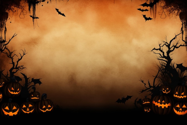 Foto halloween achtergrond en kopieerruimte