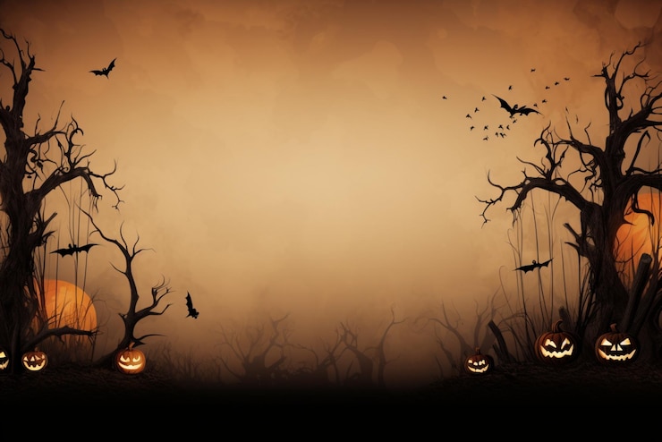 Foto halloween achtergrond en kopieerruimte
