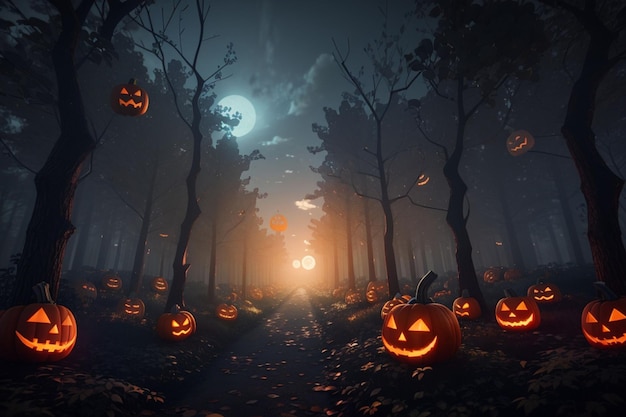 Halloween achtergrond gemaakt met AI