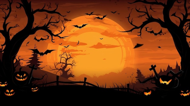 Halloween Achtergrond Generatief met AI