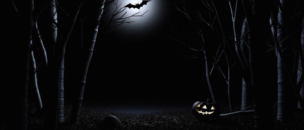 Halloween achtergrond griezelige scène griezelige pompoenen op eng kerkhof