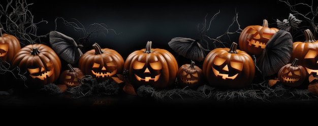 Foto halloween achtergrond met halloween in de stijl van donker en licht