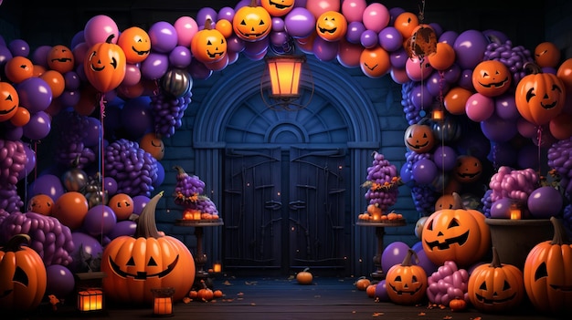 Halloween-achtergrond met pompoenen