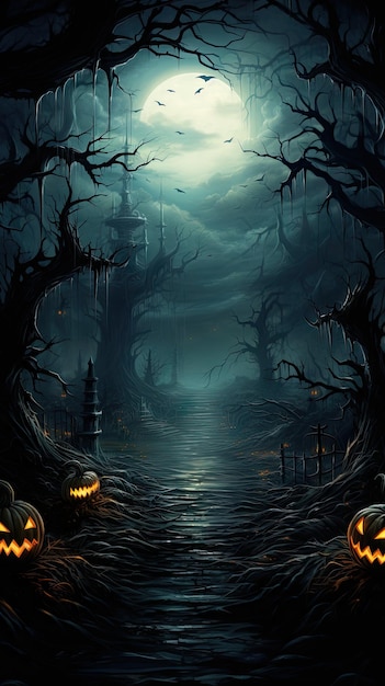 halloween achtergrond poster horror illustratie