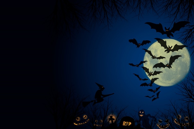 Foto halloween achtergrond silhouet