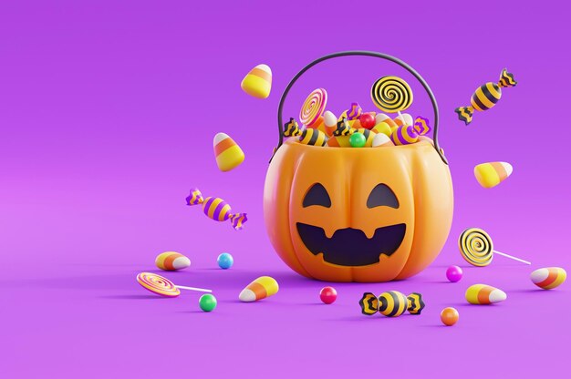 Halloween-achtergrondmalplaatje met Halloween-pompoenemmer