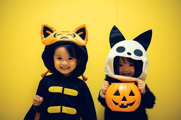 Photo halloween adorable kids celebrating at a party