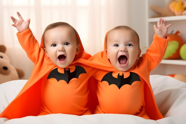 Photo halloween adorable kids celebrating at a party