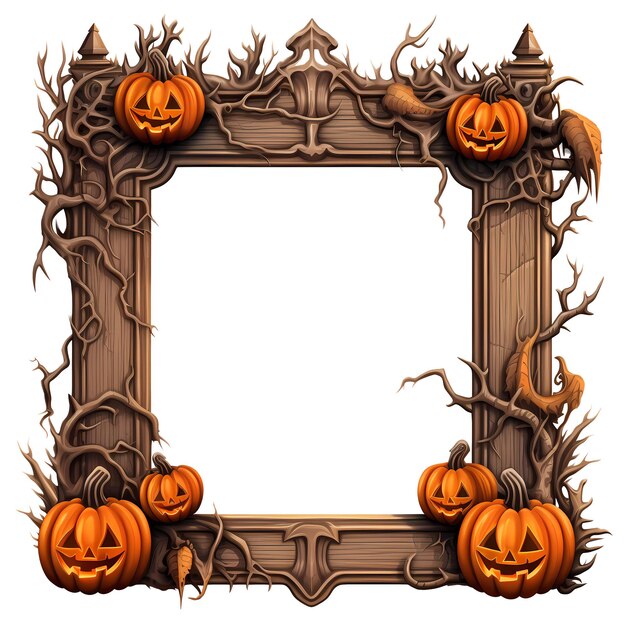 Halloween angstaanjagend frame met pompoenen