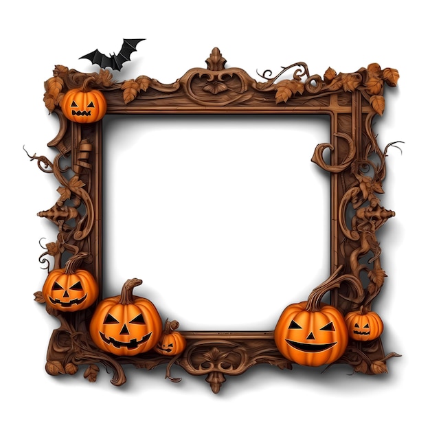 Halloween angstaanjagend frame met pompoenen