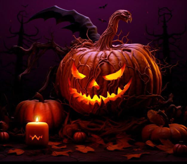 halloween angstaanjagende pompoen foto