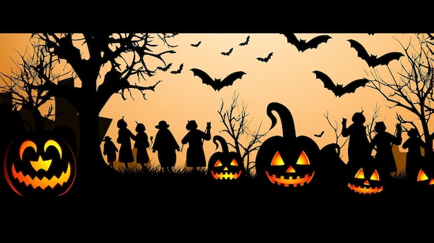Halloween avond feest spooky nacht pompoen Halloween huis Bakcground