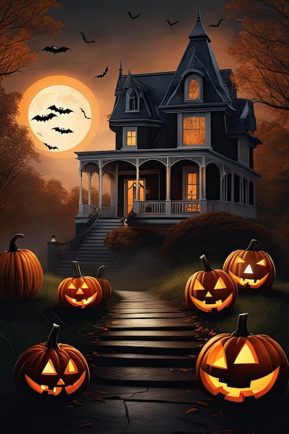 Halloween Backdrop Generated by AI
