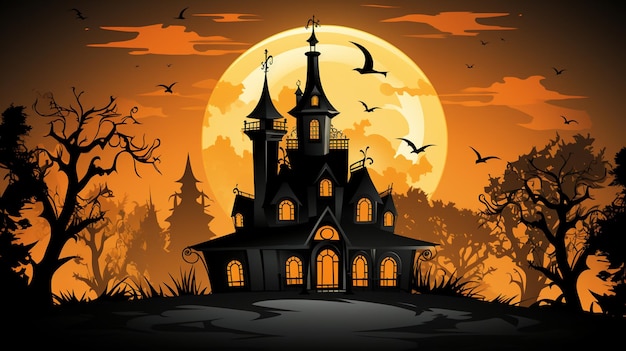 Halloween background art pumpkin amazing fantasy ai generated illustration