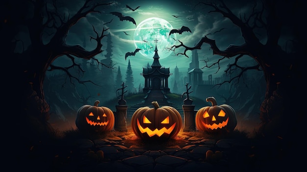 halloween background cartoon paper style