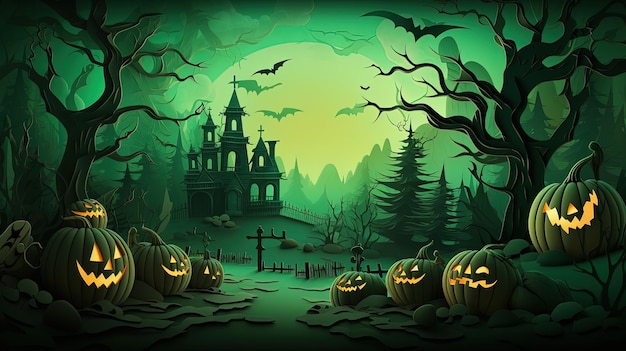 Photo halloween background cartoon paper style