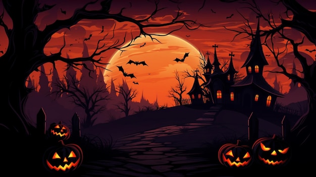 halloween background dark Vector Detailed