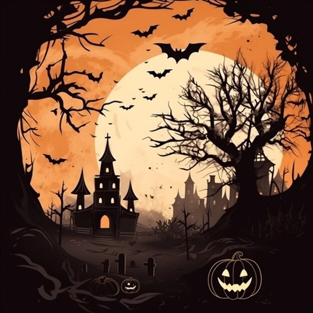 Halloween background design 1