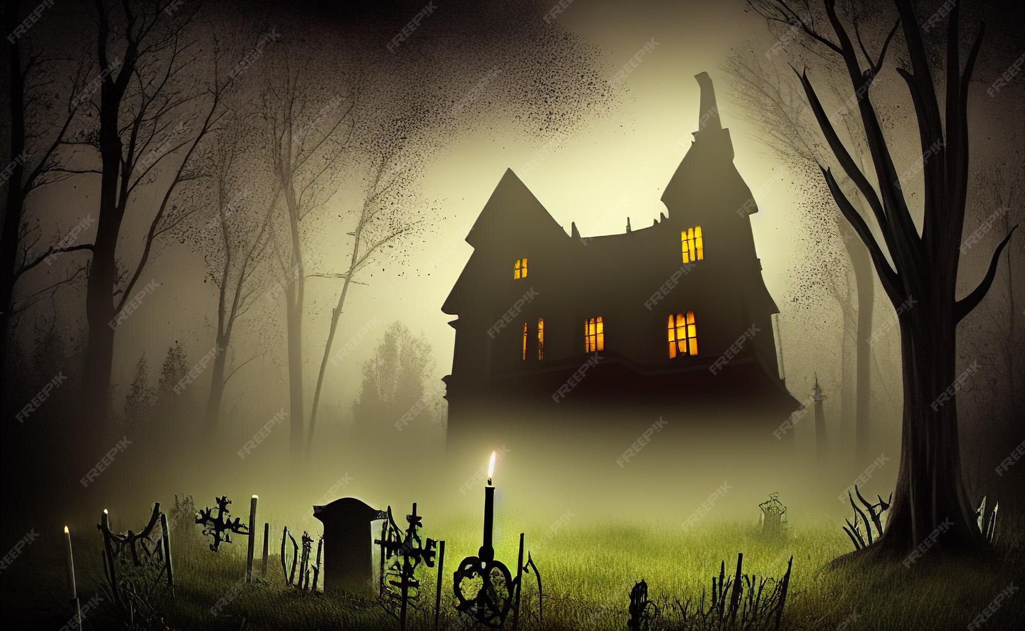 Premium Photo | Halloween background, digital illustration of a victorian haunted house in a dense spooky forest Premium Photo | Halloween background, digital illustration of a victorian haunted house in a dense spooky forest