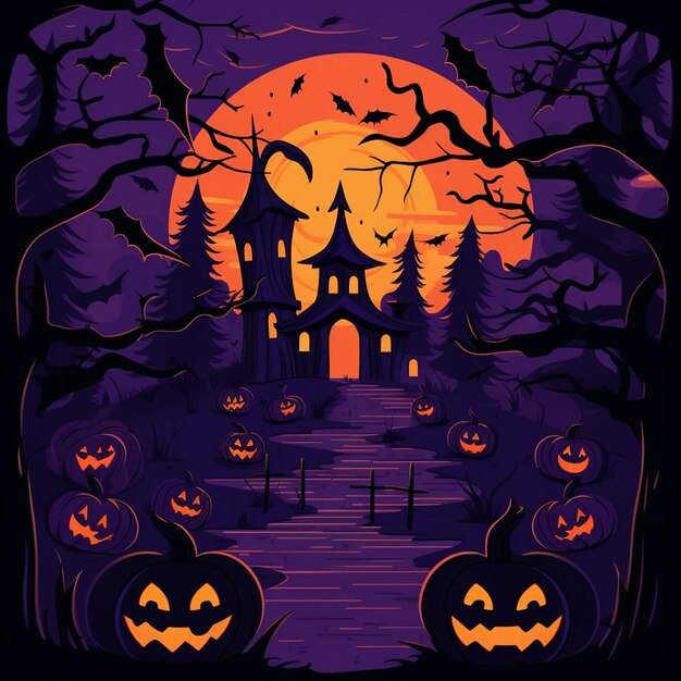 Halloween background in flat design Halloween on 31 October