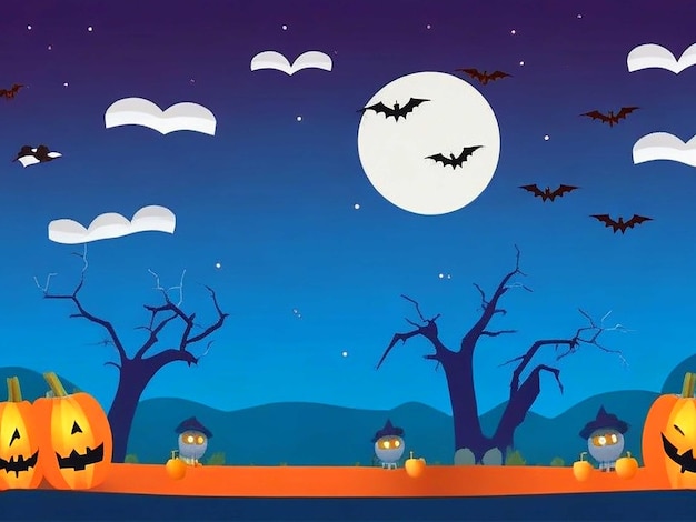 halloween background in flat design