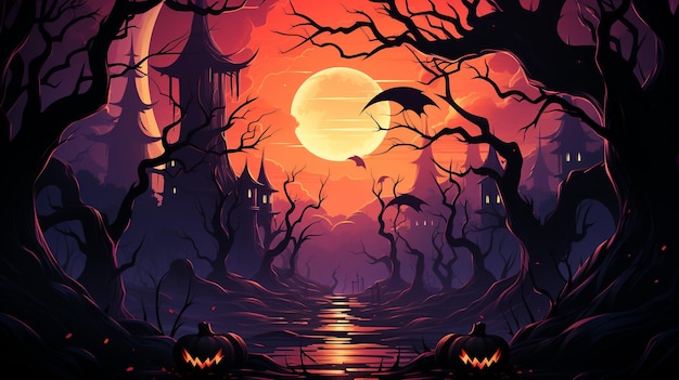 Photo halloween background in flat design