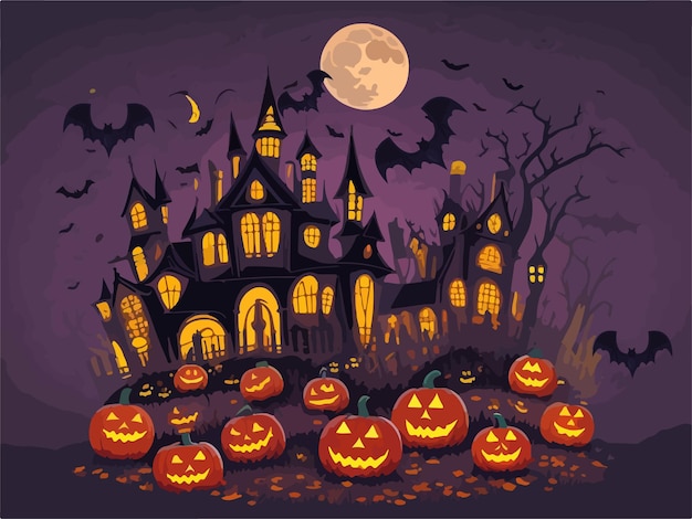 Halloween background in flat design