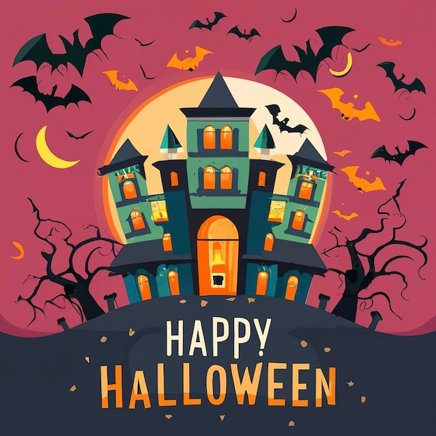 Halloween background in flat design