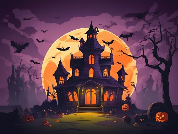 Halloween background in flat design