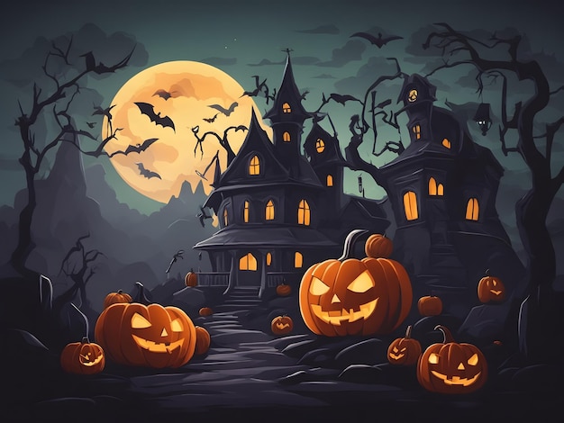 Halloween background in flat design