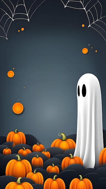 Halloween background in flat style with copy space