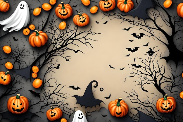 Halloween background frame Copy space for text