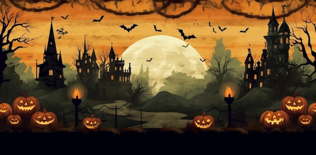 Halloween Background Generative with AI