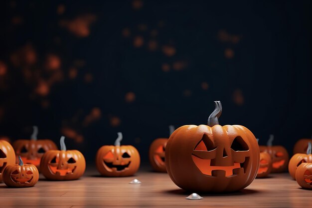 Хэллоуин фоновая группа жуткой тыквы Хэллоуин дизайн 3d иллюстрация
