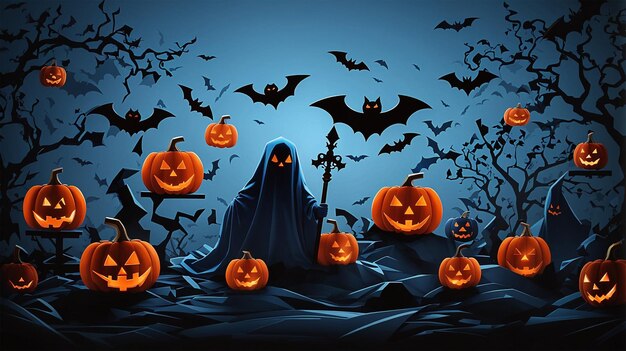 halloween background for poster banner wallpaper etc spooky style art generative ai