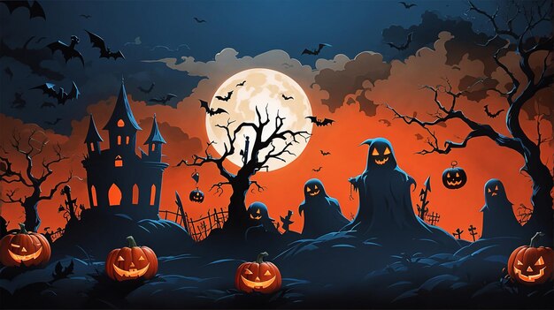 halloween background for poster banner wallpaper etc spooky style art generative ai