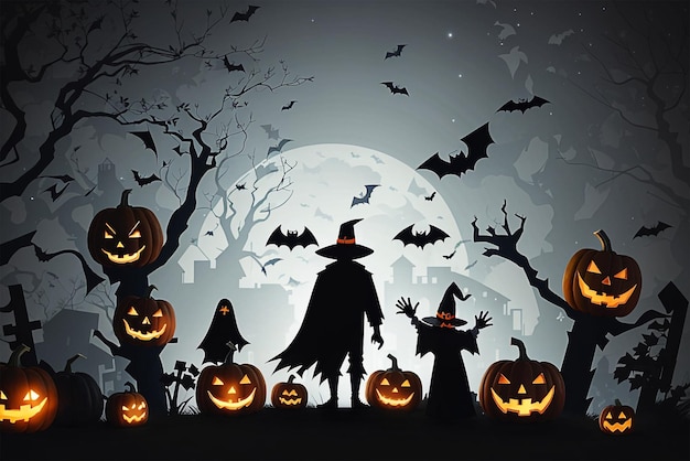 Photo halloween background for poster banner wallpaper etc spooky style art generative ai