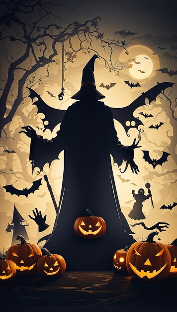 Photo halloween background for poster banner wallpaper etc spooky style art generative ai