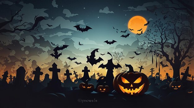 Photo halloween background for poster banner wallpaper etc spooky style art generative ai