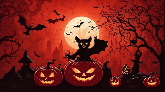 Photo halloween background for poster banner wallpaper etc spooky style art generative ai