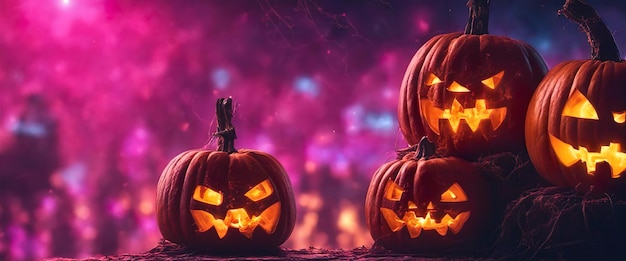 Photo halloween background pumpkin to celebrate halloween