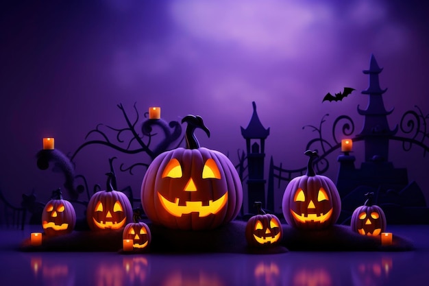 halloween background in purple color theme