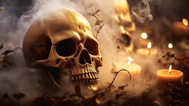 Halloween background skeletons skull