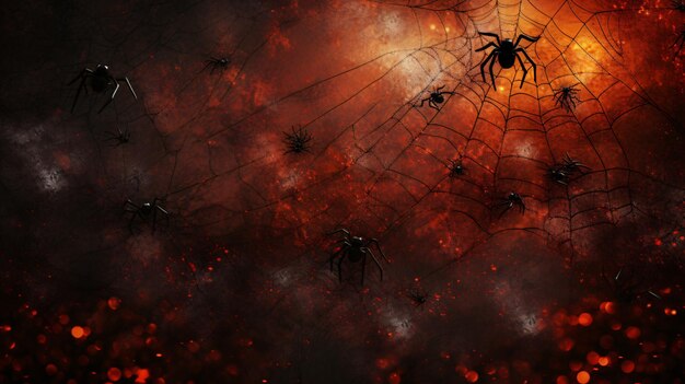 Photo halloween background with cobweb