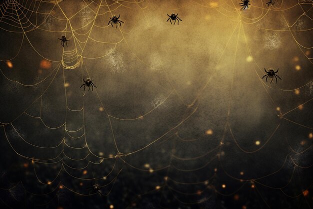 Halloween Background with Creepy Cobweb