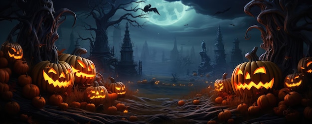 Фото Хэллоуинский фон с хэллоуином в стиле темноты и света