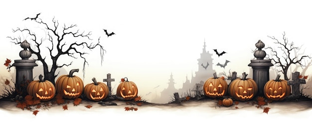 halloween background with halloween objects